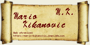 Mario Kikanović vizit kartica